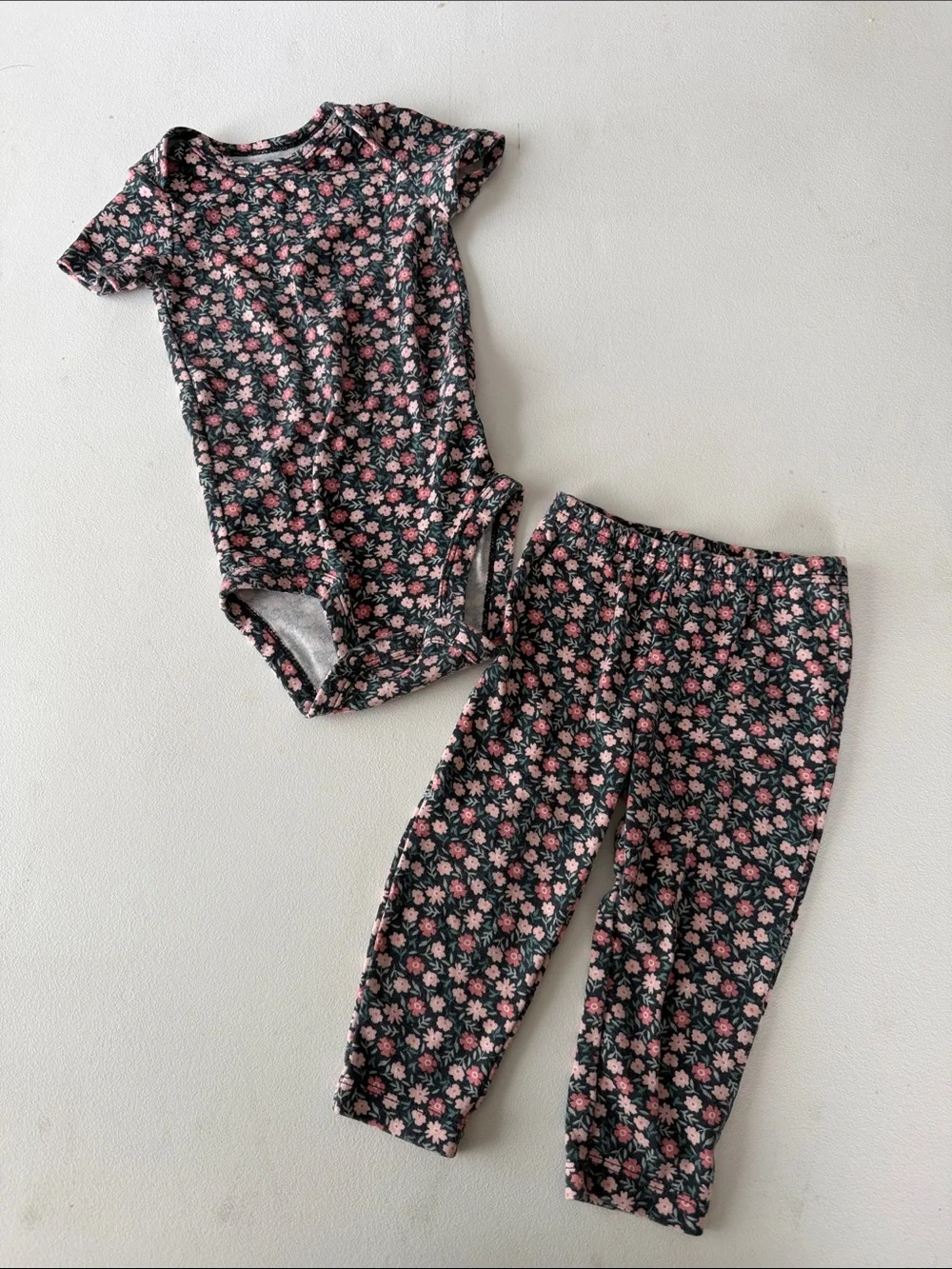Carter's - Black and Pink Floral set